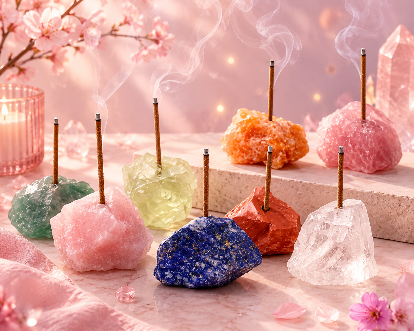 Natural Crystal Incense Burner Stone Bases